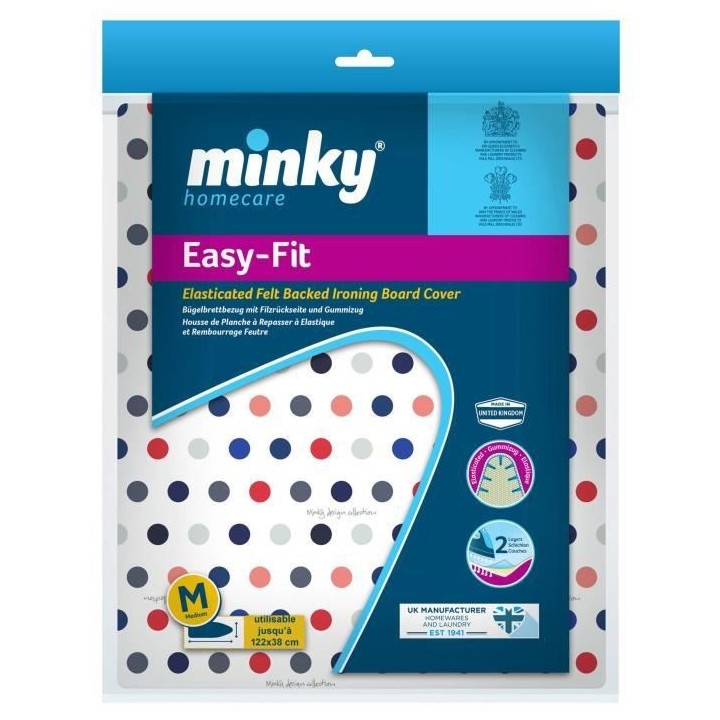 MINKY Housse de table a repasser easy-fit 122x38 cm