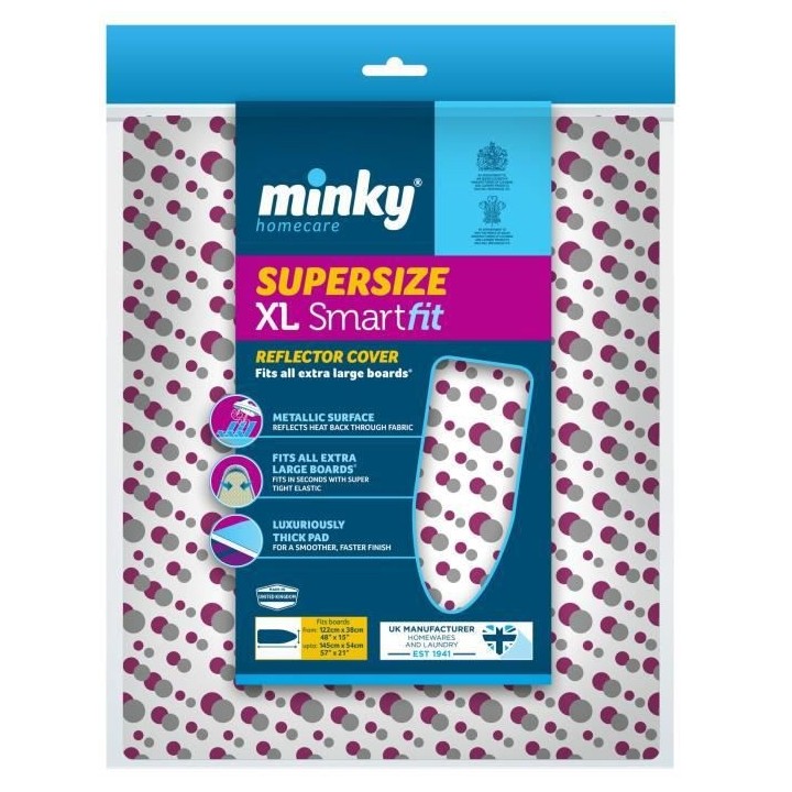 MINKY Housse de table a repasser supersize smartfit reflector 145x54 c