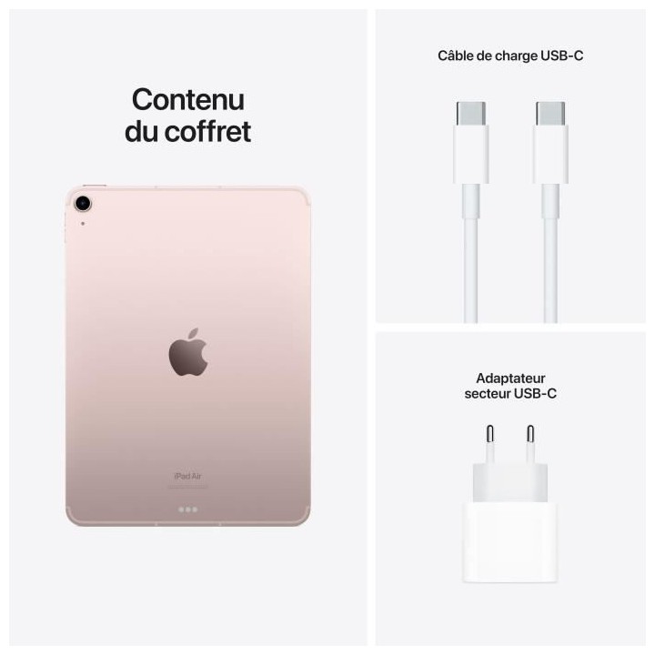Apple - iPad Air (2022) - 10,9 - WiFi + Cellulaire - 64 Go - Rose