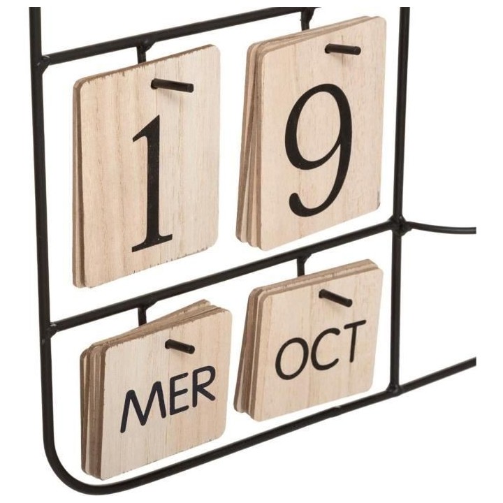 Horloge H52 Camille calendrier et plante art - Naturel clair