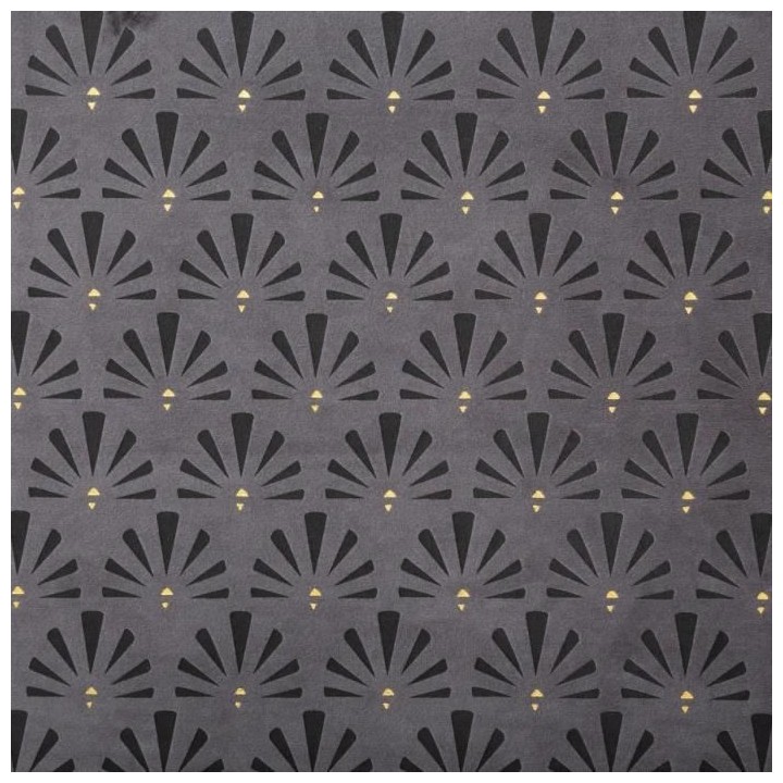 LIAM Pouf pliant - Velours - 38 x 38 cm - Gris galet