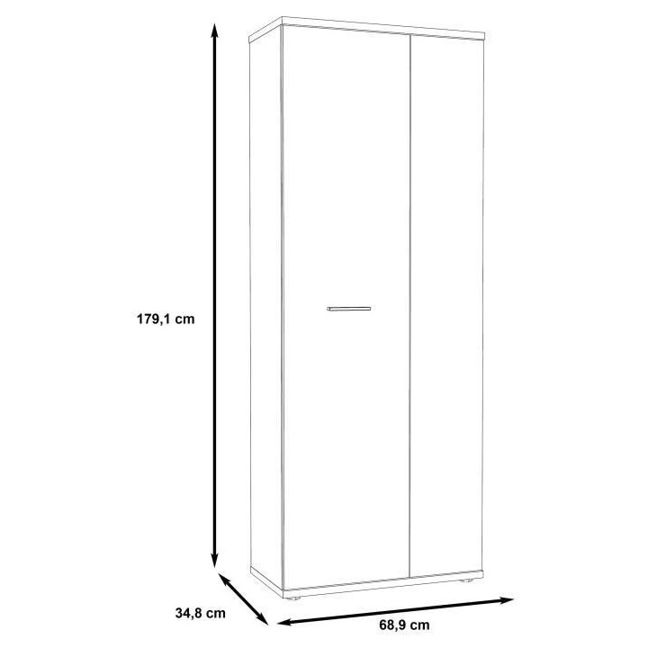 Armoire a chaussures MISCA - Style contemporain effet béton et blanc