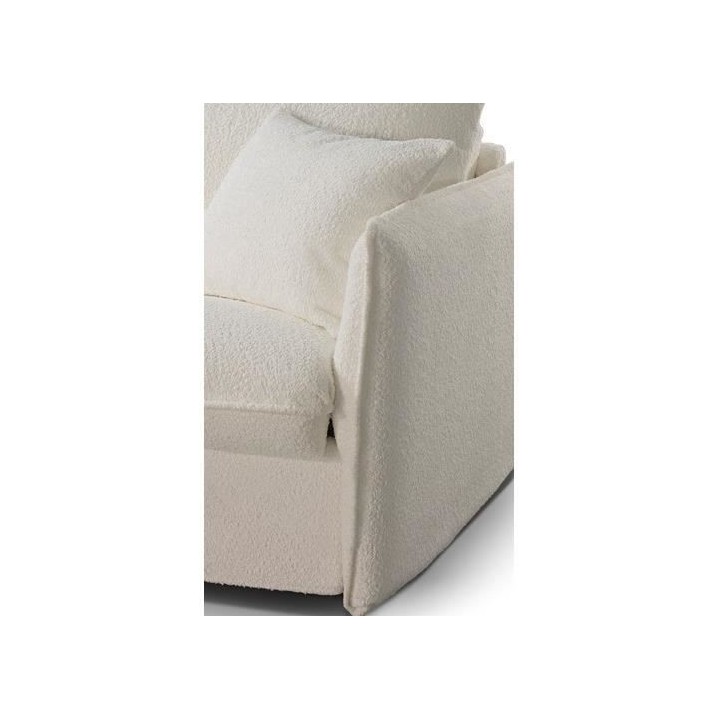 Canapé 3 places convertible express MYKONOS - Tissu bouclette blanc -