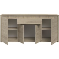 Ensemble salon BETTY - Buffet 4 portes+1 tiroir: L185.3 x P45,8 x H85,5cm + Table: L160 x P90 x H77,3cm -Fabriqué en France -PA