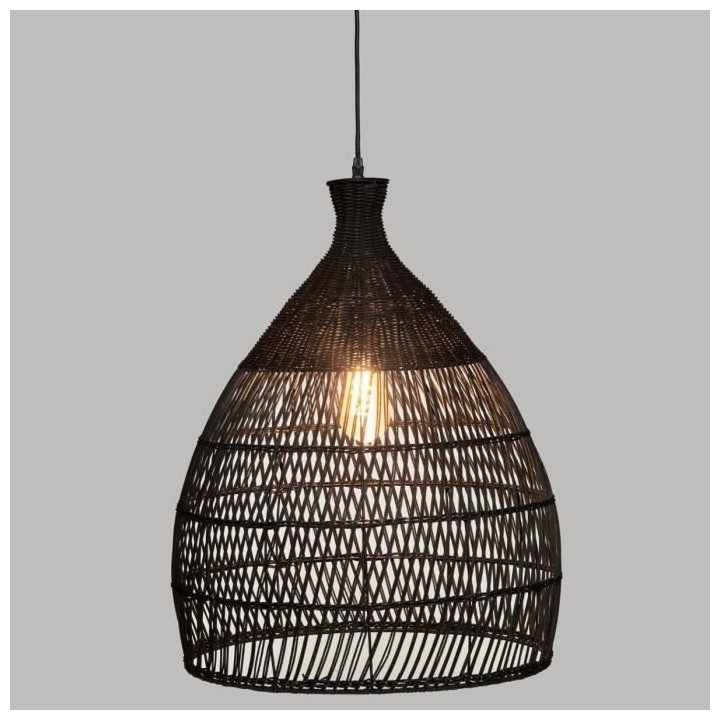 ATMOSPHERA Rtn Lea - Suspension - D49 cm - Noir