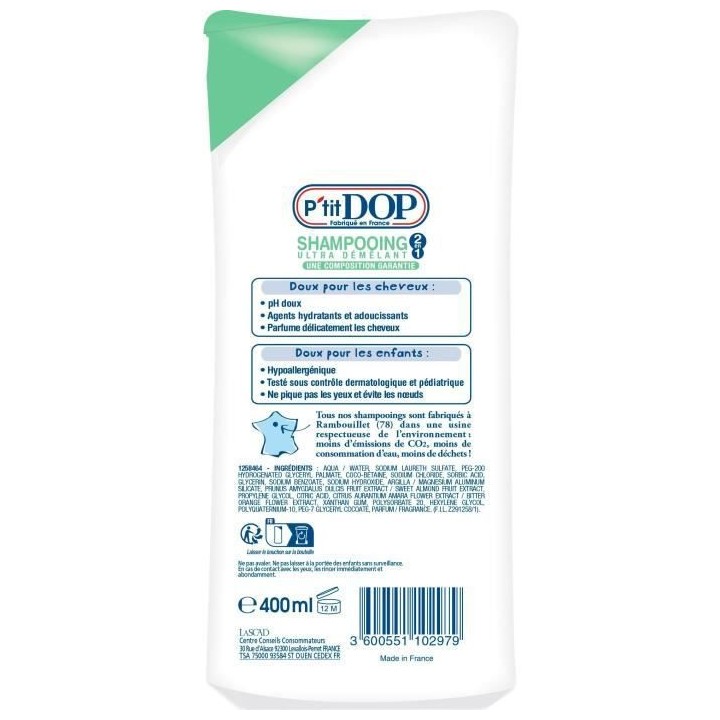 Shampooing Dop P'tit Dop Ultra Démelant Amande et Fleur d'Oranger 400