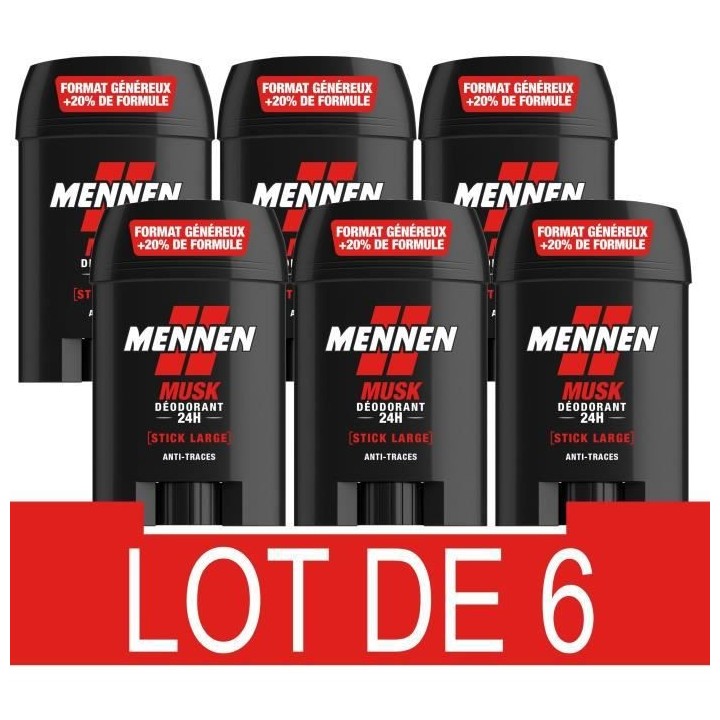 Déodorant homme - MENNEN - Musk - 24H - Stick large sans alcool anti
