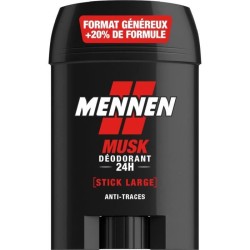 Déodorant homme - MENNEN - Musk - 24H - Stick large sans alcool anti traces - 60 ml x6