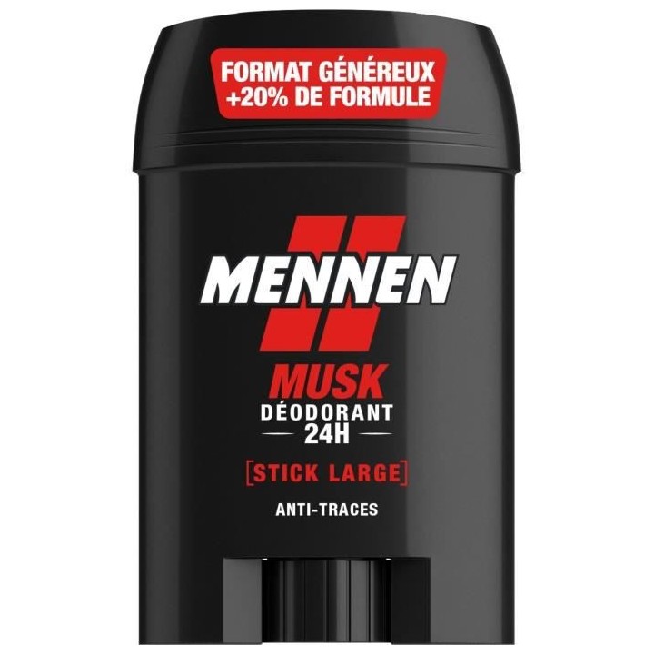 Déodorant homme - MENNEN - Musk - 24H - Stick large sans alcool anti