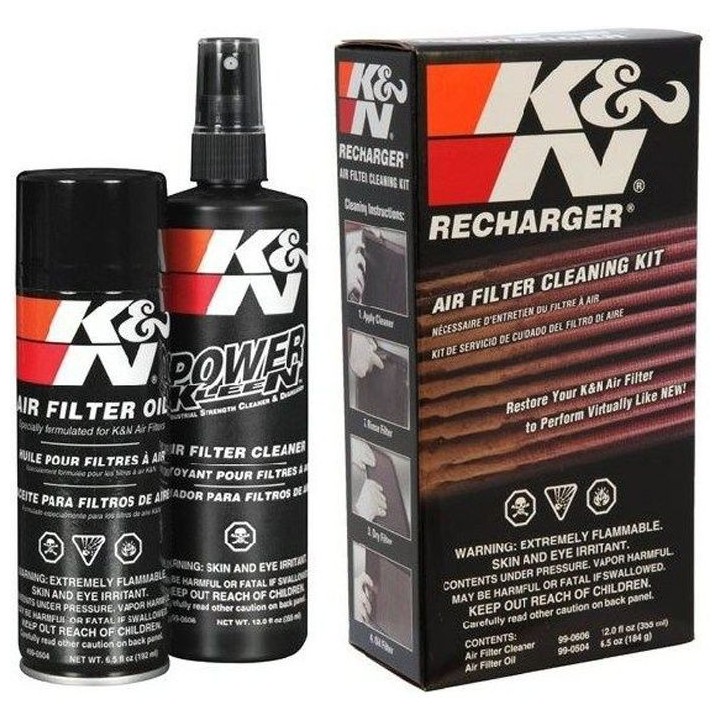 K & N - Kit Nettoyage Filtre Bombe 204Ml Huile + Bouteille 355Ml Netto