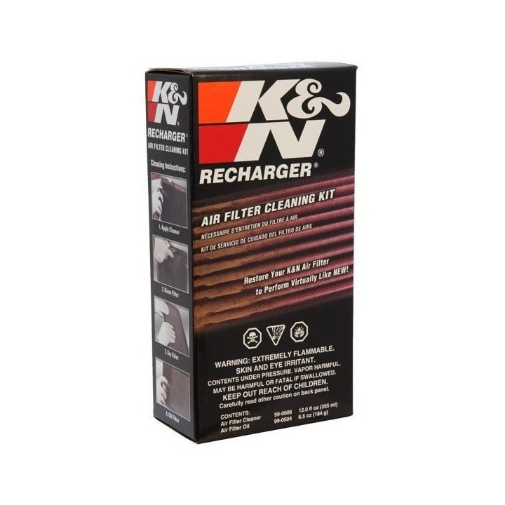 K & N - Kit Nettoyage Filtre Bombe 204Ml Huile + Bouteille 355Ml Netto