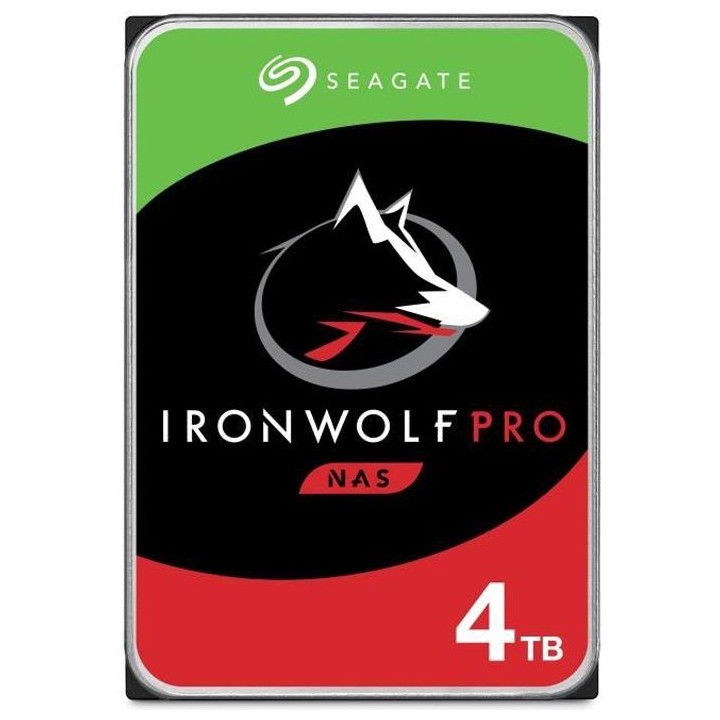 SEAGATE - Disque dur Interne - NAS IronWolf Pro - 4To - 7 200 tr/min -