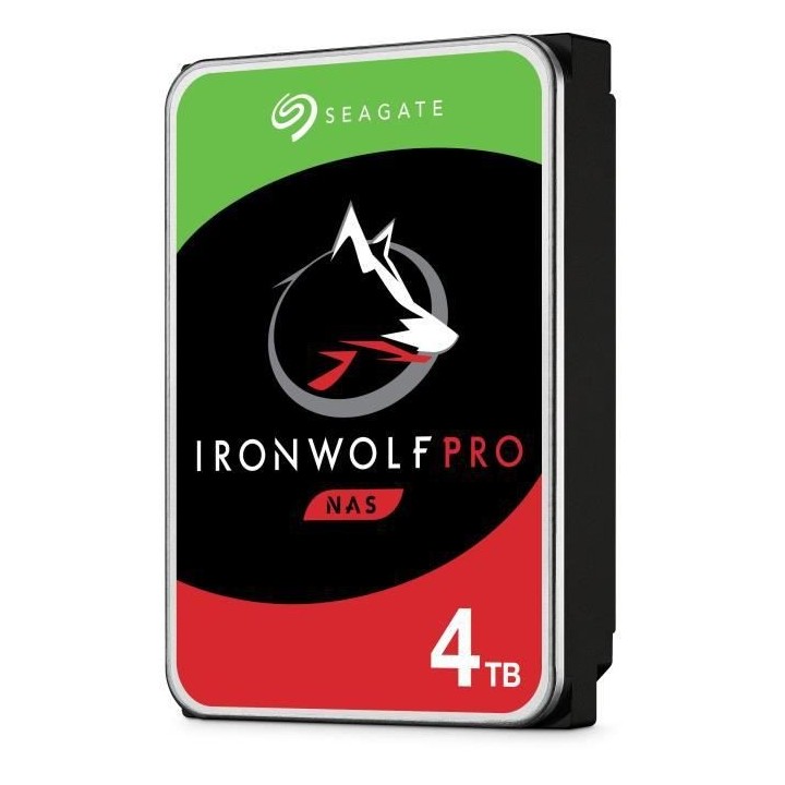 SEAGATE - Disque dur Interne - NAS IronWolf Pro - 4To - 7 200 tr/min -
