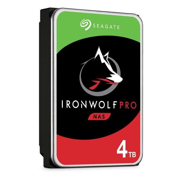 SEAGATE - Disque dur Interne - NAS IronWolf Pro - 4To - 7 200 tr/min -