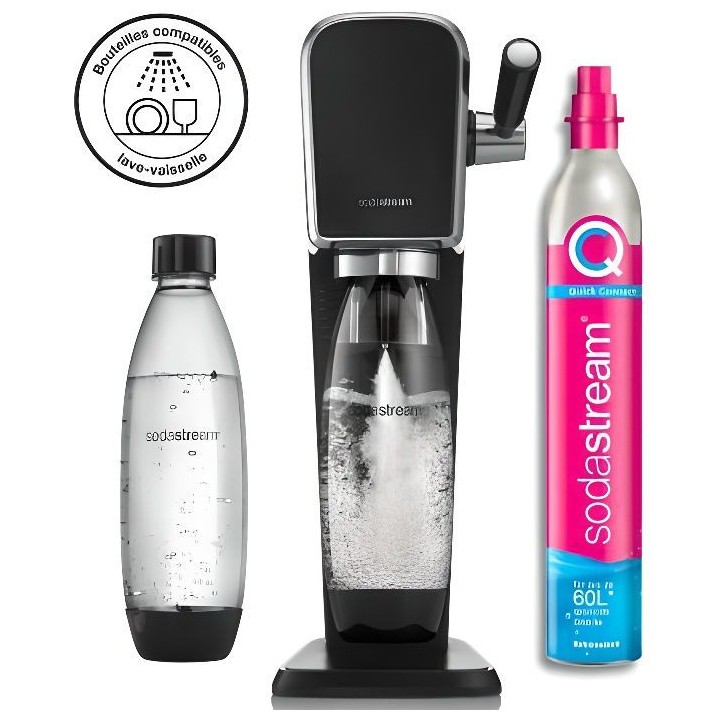 Machine a soda SODASTREAM - + eau gazeuse Machine ART Noire Pack Lave
