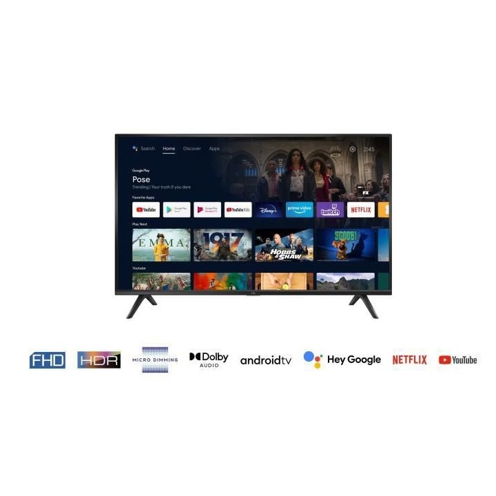 TCL 40S5203 - TV LED 40 (101 cm) - Full HD - Dolby Audio - Android TV