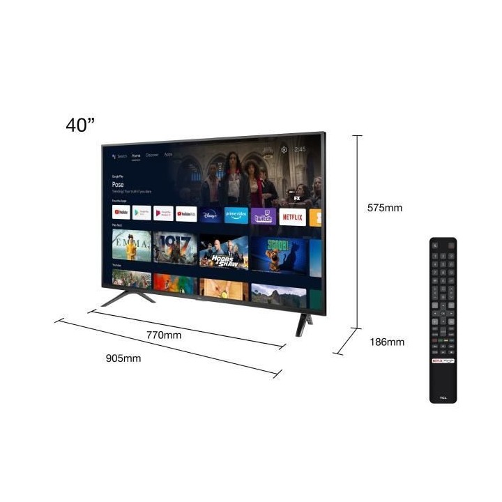 TCL 40S5203 - TV LED 40 (101 cm) - Full HD - Dolby Audio - Android TV