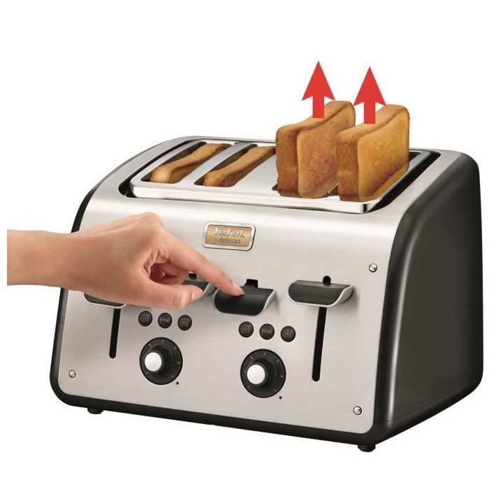 TEFAL TT770811 Grille-pain Maison 4 fentes, Remontée extra haute des