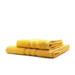 TODAY Lot de 1 Serviette de bain 50 x 100 cm + 1 Drap de bain 70 x 130 cm Safran - 100% coton TODAY