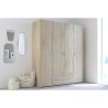 PARISOT Armoire 4 portes battantes + 2 tiroirs - Décor chene - L 160 x H 185 x P 51 cm - VARIA