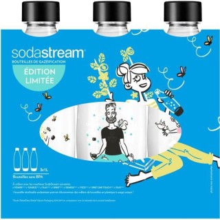 SODASTREAM Pack de 3 bouteilles de gazéification grand modele - Motif