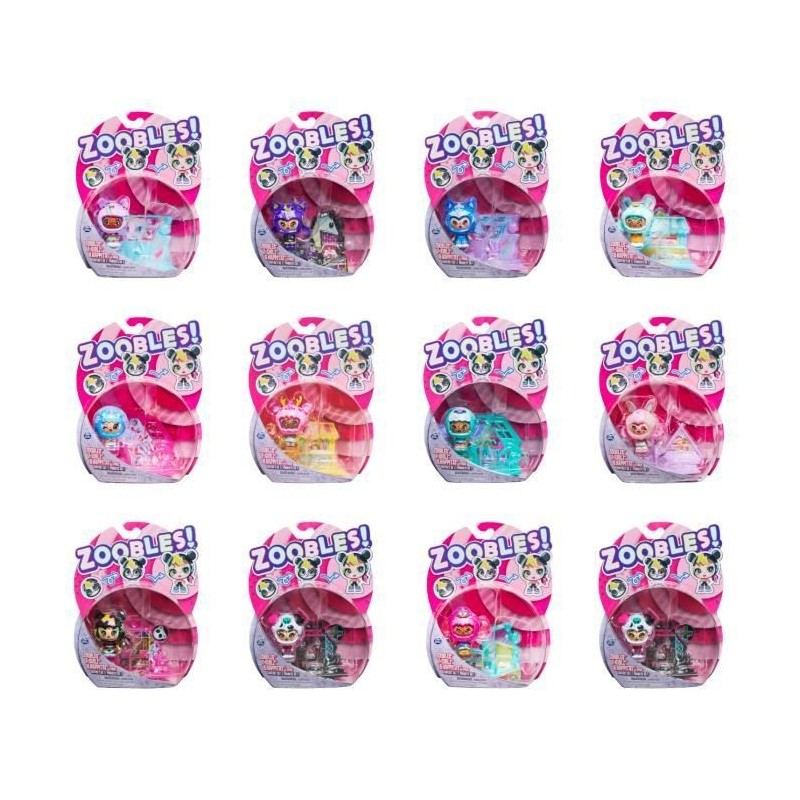 ZOOBLES JOUET - PACK DE 1 Z-GIRLZ - 6061365 - Boules Magiques et Colorées Transformables en Animaux Fantastiques - Modele aléa