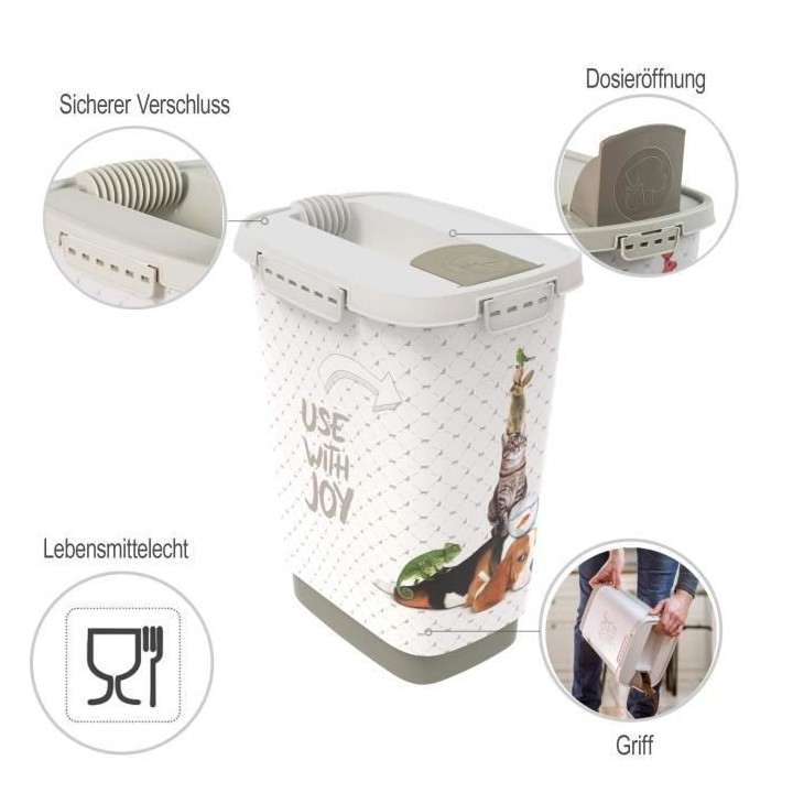 ROTHO MYPET - Boîte a croquettes pour chien, chat et rongeur - Avec b