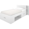 SAX Lit enfant 90x190 cm multiples rangements - Décor blanc