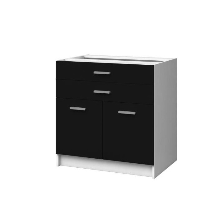 EXTRA - Meuble bas de cuisine 80cm - Noir Mat