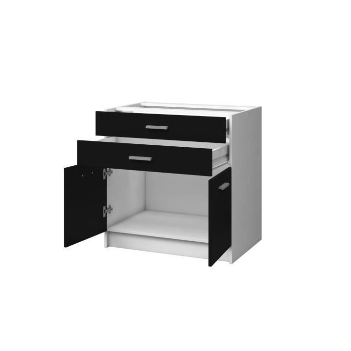 EXTRA - Meuble bas de cuisine 80cm - Noir Mat
