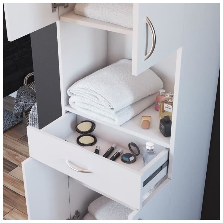 ARMANDO Armoire de salle de bain L 50 cm - Blanc Mat