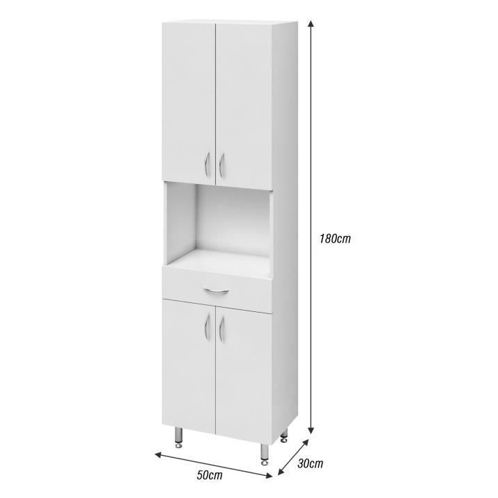 ARMANDO Armoire de salle de bain L 50 cm - Blanc Mat