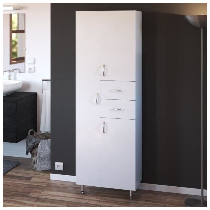 ARMANDO Armoire de Salle de bain 3 portes - L 60 cm - Blanc