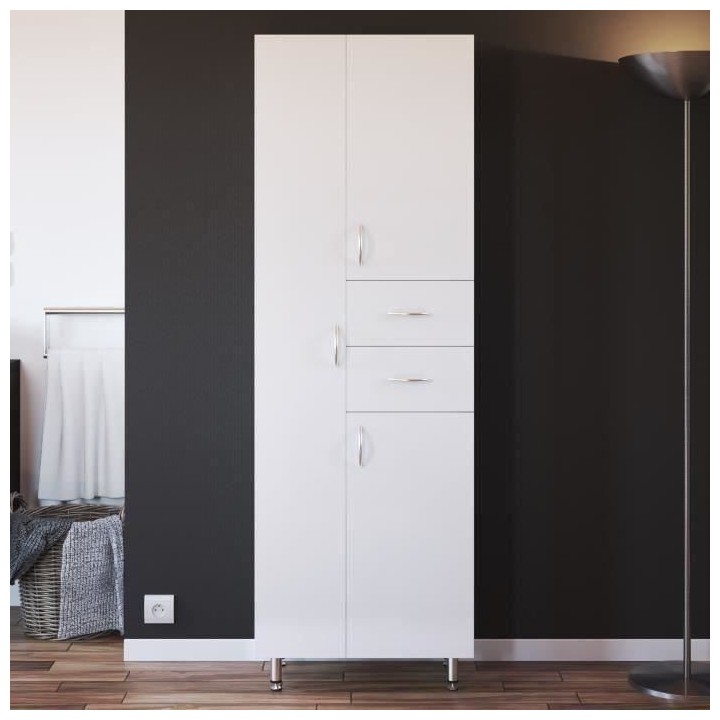 ARMANDO Armoire de Salle de bain 3 portes - L 60 cm - Blanc