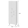 ARMANDO Armoire de Salle de bain 3 portes - L 60 cm - Blanc