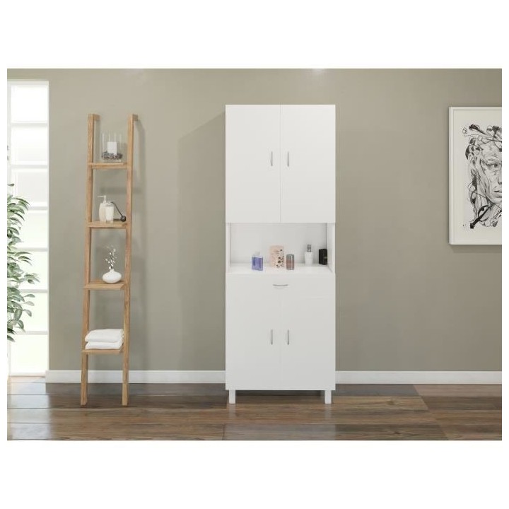 ESSENTIEL - Colonne de salle de bain 4 portes - Blanc L 65 cm