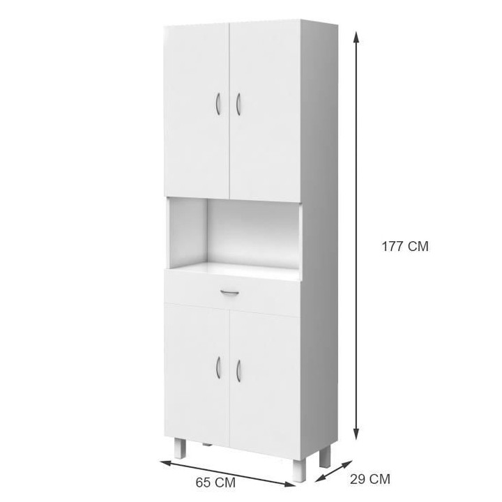 ESSENTIEL - Colonne de salle de bain 4 portes - Blanc L 65 cm