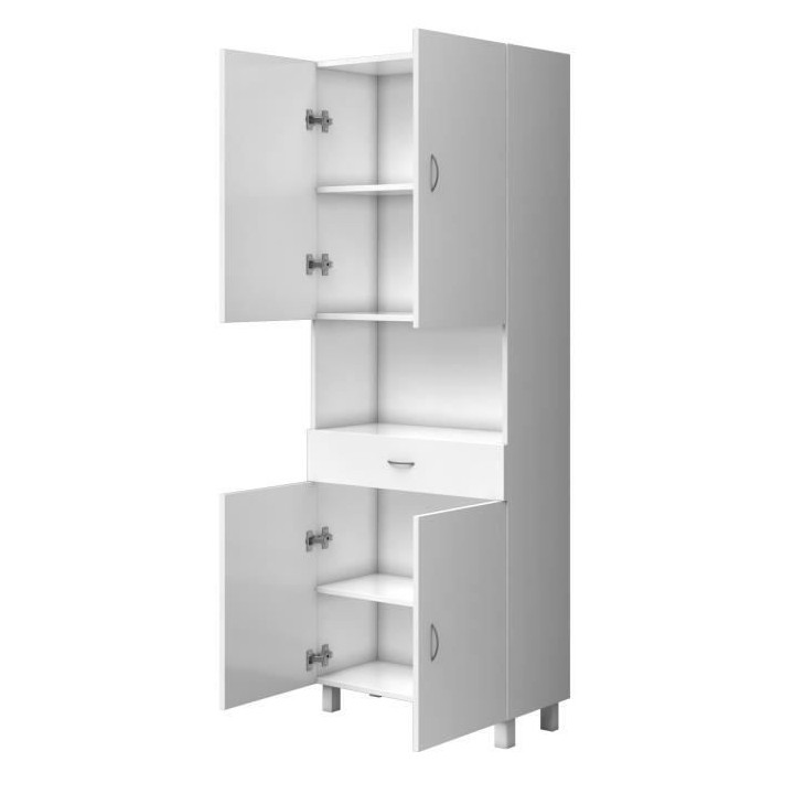 ESSENTIEL - Colonne de salle de bain 4 portes - Blanc L 65 cm