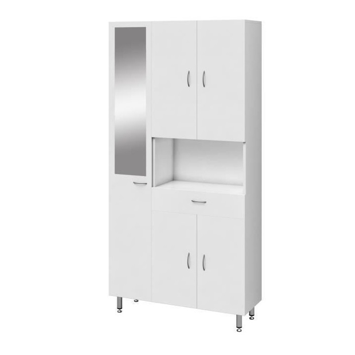 ARMANDO Armoire de salle de bain 5 portes L 88 cm - Blanc Mat
