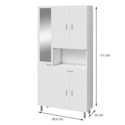 ARMANDO Armoire de salle de bain 5 portes L 88 cm - Blanc Mat