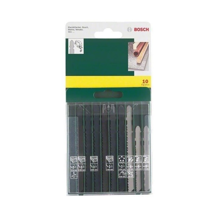 BOSCH Accessoires - 10 lames scies sauteuses emmanch. T