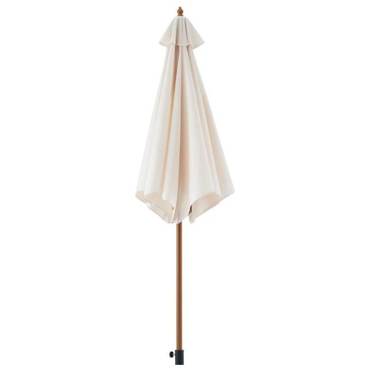 Parasol droit diametre 2,7 m - Mât bois rond et polyester 160g/m² -