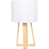 Lampe sur pied en bois - H. 34,5 cm - Blanc