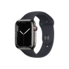 Apple Watch Series 7 GPS + Cellulaire - 45mm - Boîtier acier inoxidable Graphite - Bracelet sport de midnight