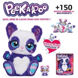 PEEK-A-ROO - MAMAN PANDA ET BEBE SURPRISE - 6060420 - Peluche interactive Avec Plus de 150 Effets Sonores & Actions - 3 modes de