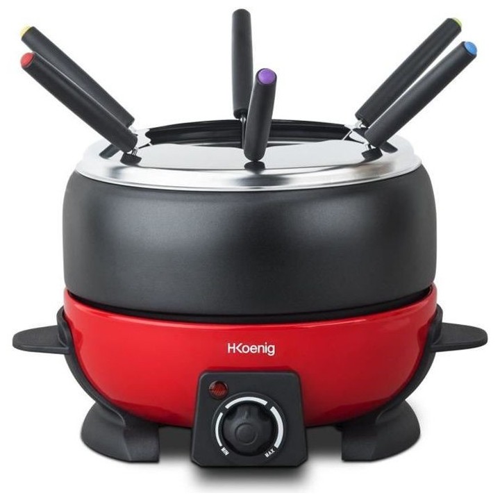 HKoeNIG ALP1800 - Appareil a fondue électrique rouge et noir