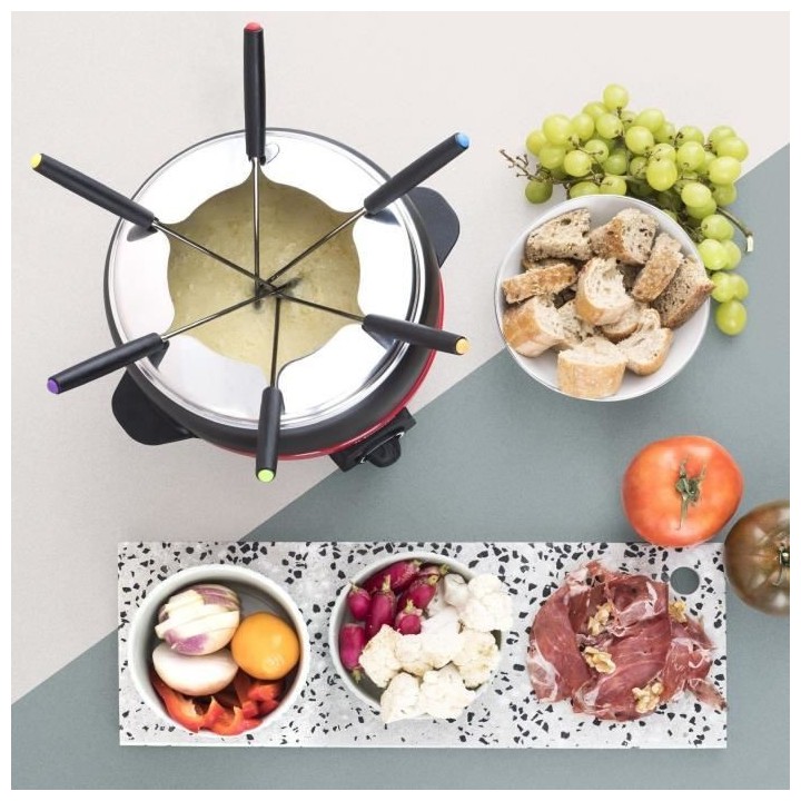 HKoeNIG ALP1800 - Appareil a fondue électrique rouge et noir