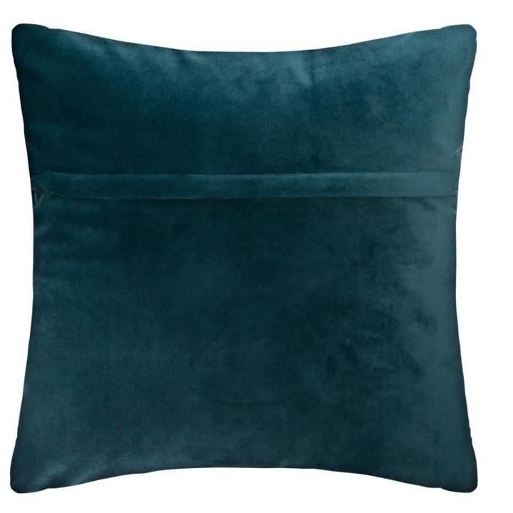Coussin velours Emb Dolce - 40 x 40 cm - Bleu canard