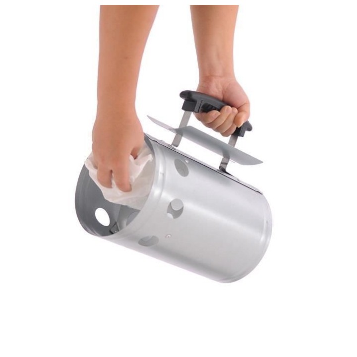 Cheminée d'allumage en acier pour barbecue a charbon de bois