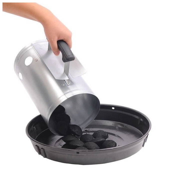 Cheminée d'allumage en acier pour barbecue a charbon de bois